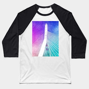 Zakim Bridge, Boston (Watercolor) Baseball T-Shirt